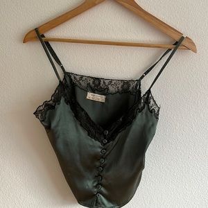 Dark Green Silky Top 💚✨